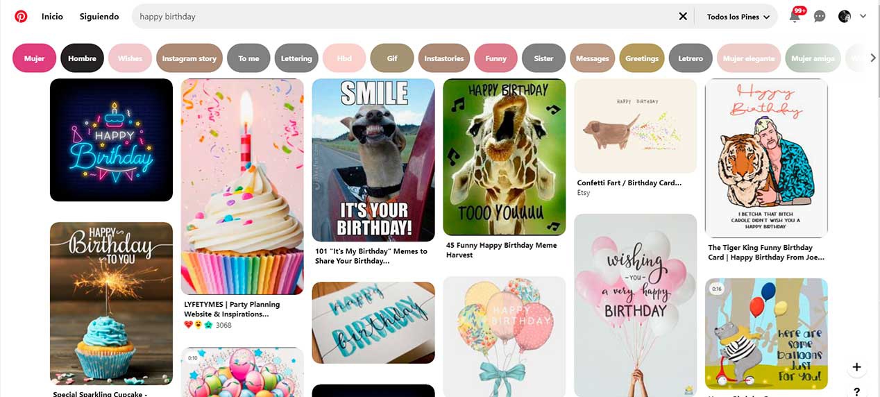 Pinterest - felicitaciones de cumpleaños para WhatsApp