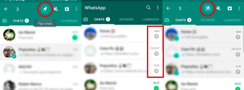 Fijar Chats en WhatsApp