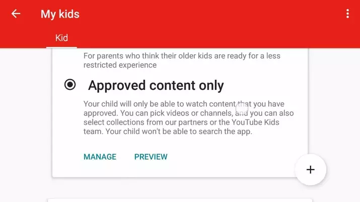 solo contenido aprobado youtube kids