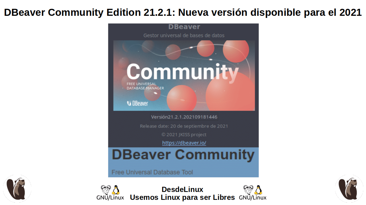 DBeaver Community Edition 21.2.1: versión liberada el 19/09/21
