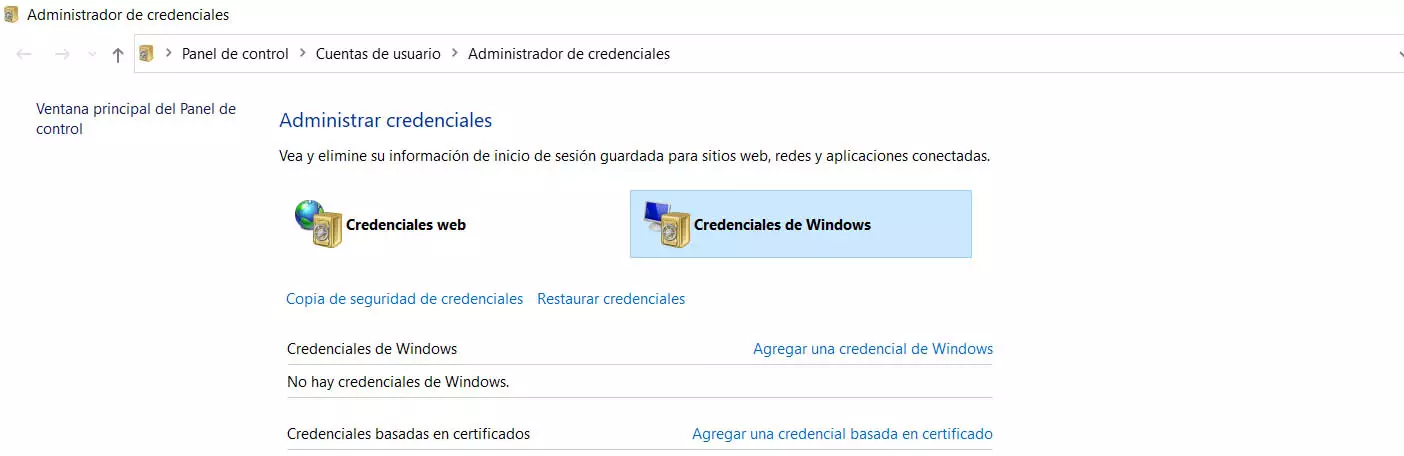 Credenciales de Windows